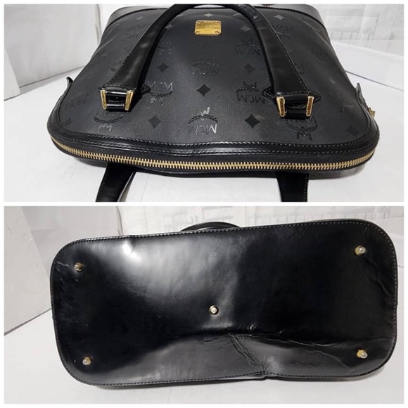 Authentic MCM Vintage Visetos  Alma Dome Bag Black - Picture 7 of 11